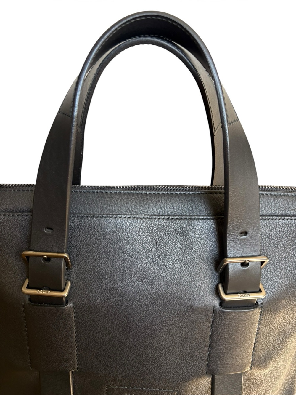 Bally Switzerland Black Leather Briefcase Messenger Bag Medium Detachable Strap - Picture 15 of 15